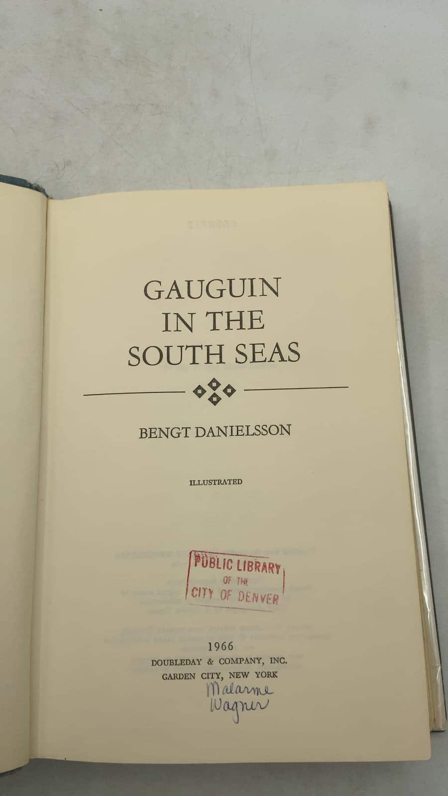 Gauguin in the South Seas by Bengt Danielsson - title page