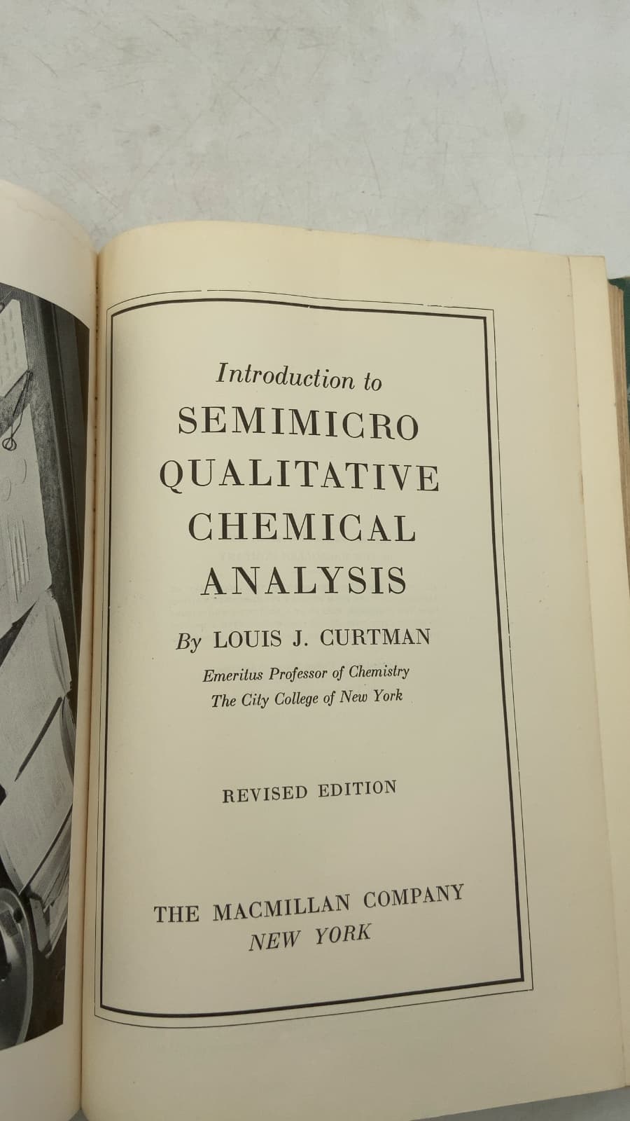 Introduction to Semimicro Qualitative Chemical Analysis by Louis J. Curtman - title page