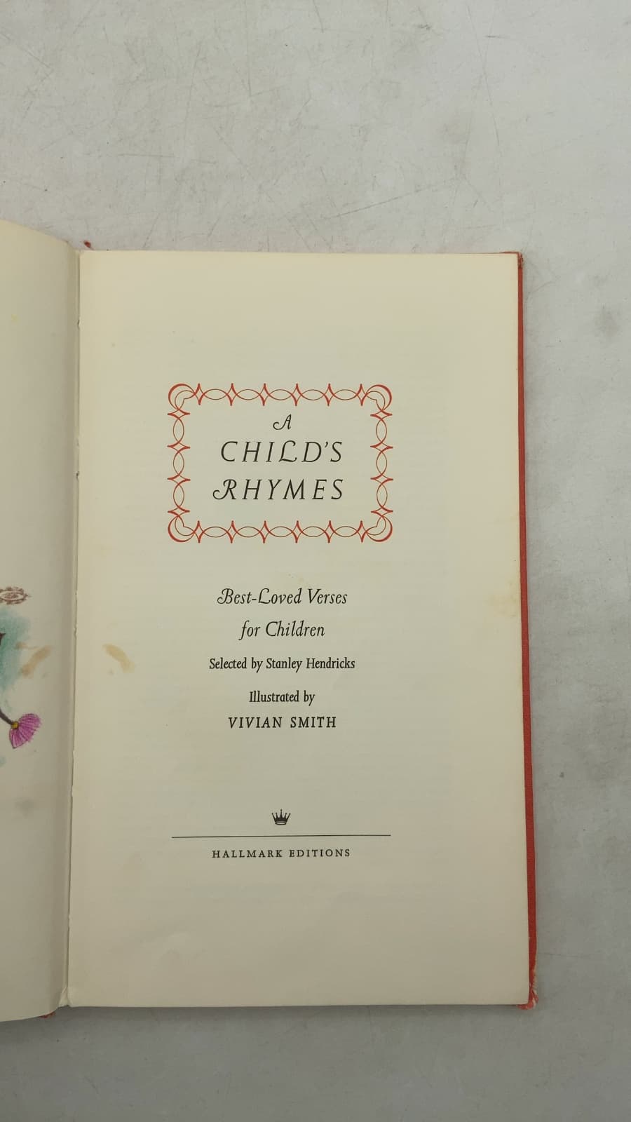 A Child's Rhymes by Selected by Stanley Hendricks - title page