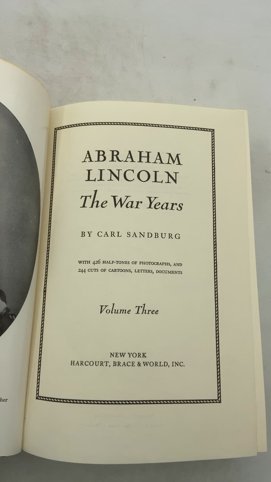 Abraham Lincoln: The War Years - Volume Three by Carl Sandburg - title page