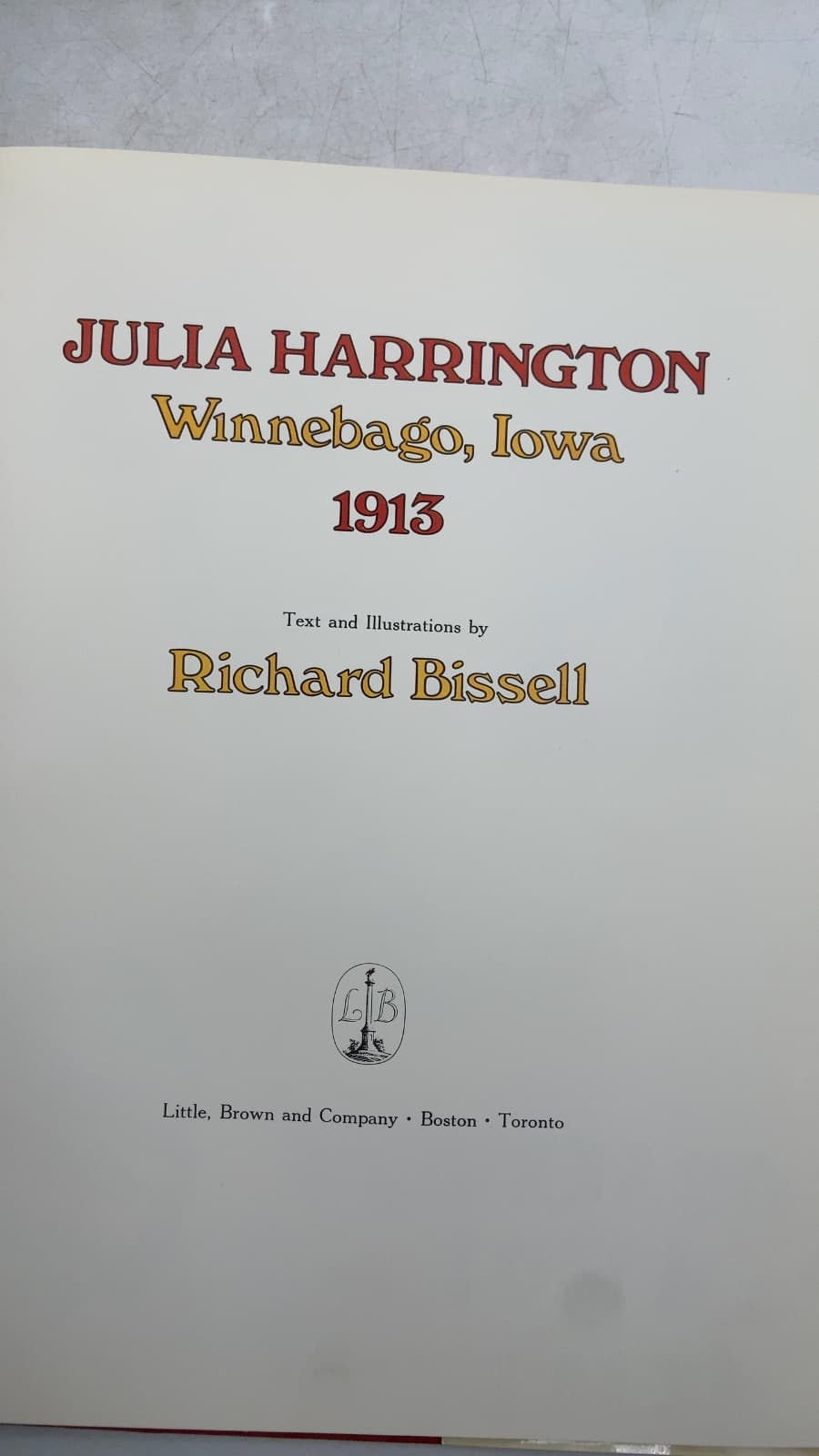 Julia Harrington by Richard Bissell - title page