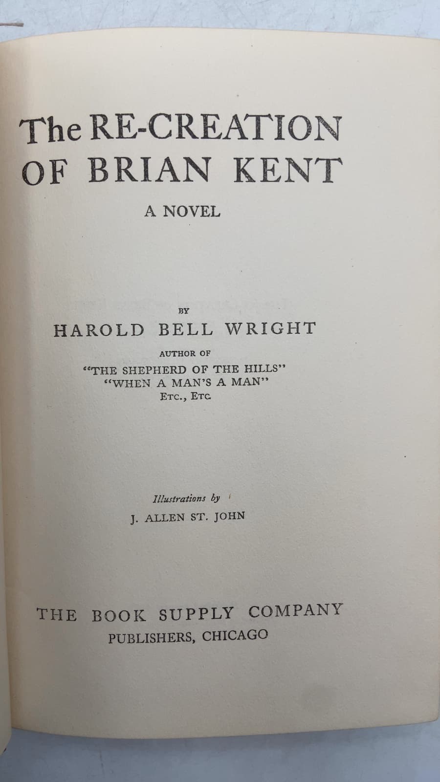 The Re-Creation of Brian Kent by Harold Bell Wright - title page