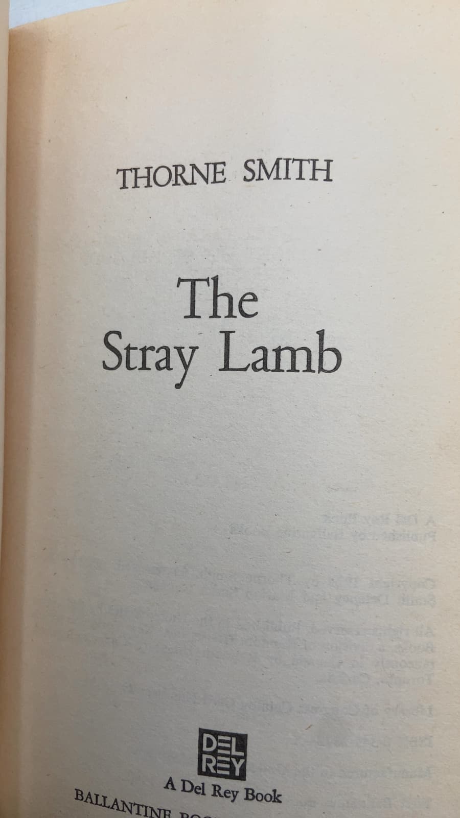The Stray Lamb by Thorne Smith - title page