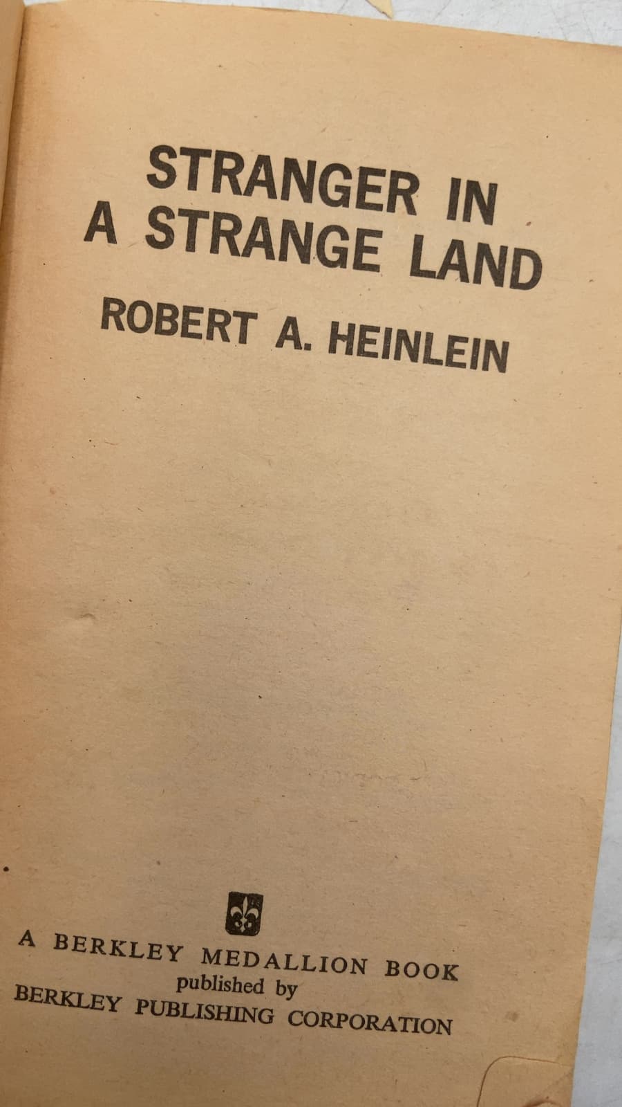 Stranger IN A Strange Land by Robert A. Heinlein - title page