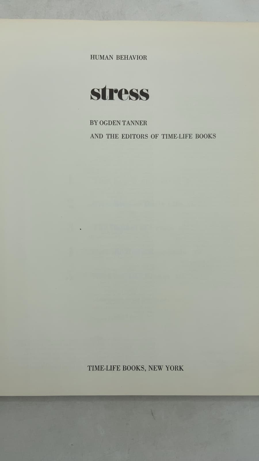 Stress by Ogden Tanner and the Editors of Time-Life Books - title page