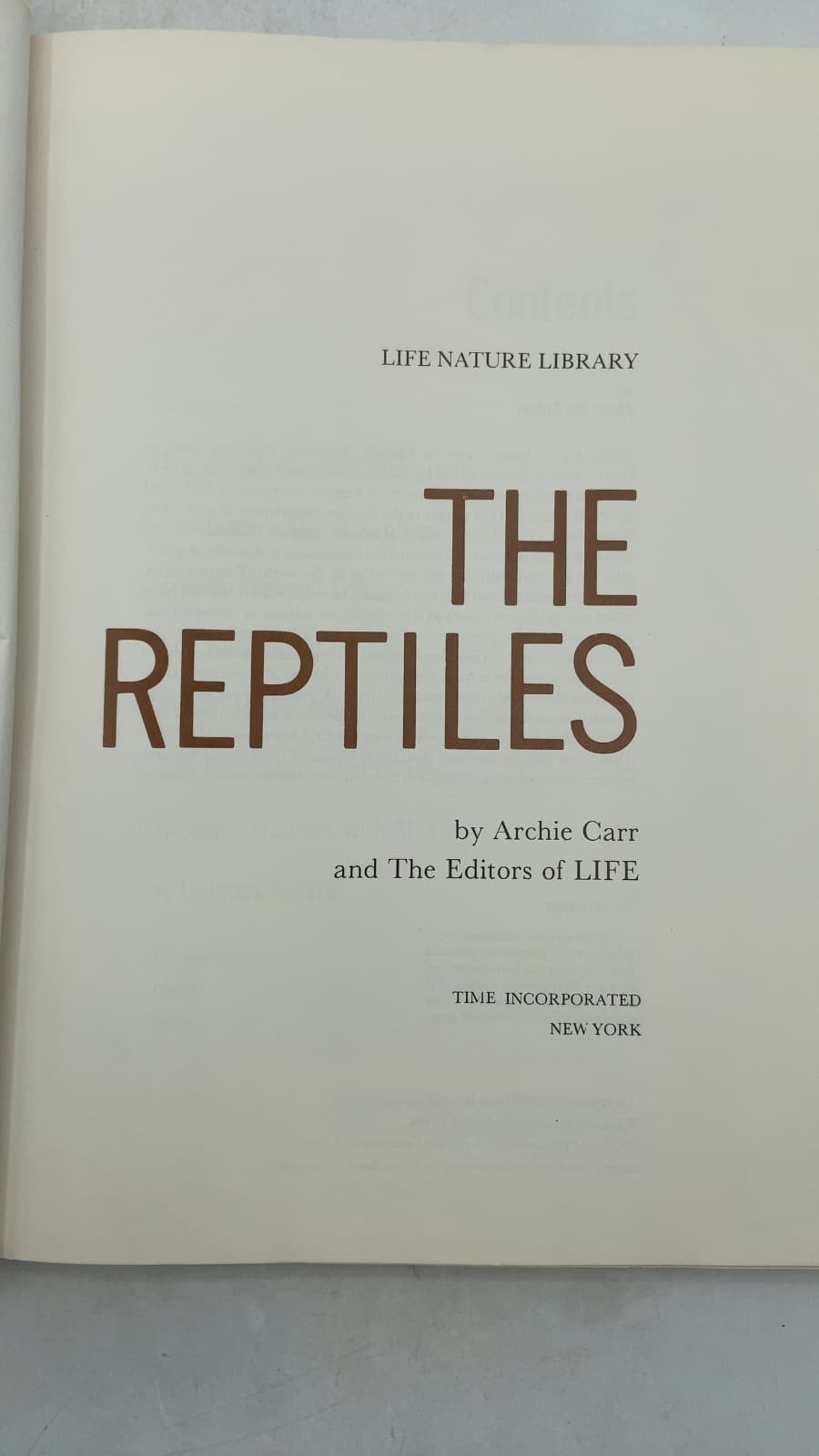 The Reptiles by Archie Carr and The Editors of LIFE - title page