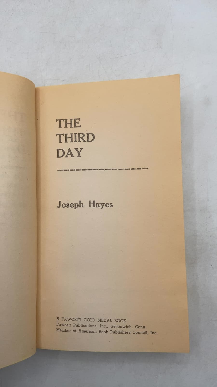 The Third Day by Joseph Hayes - title page