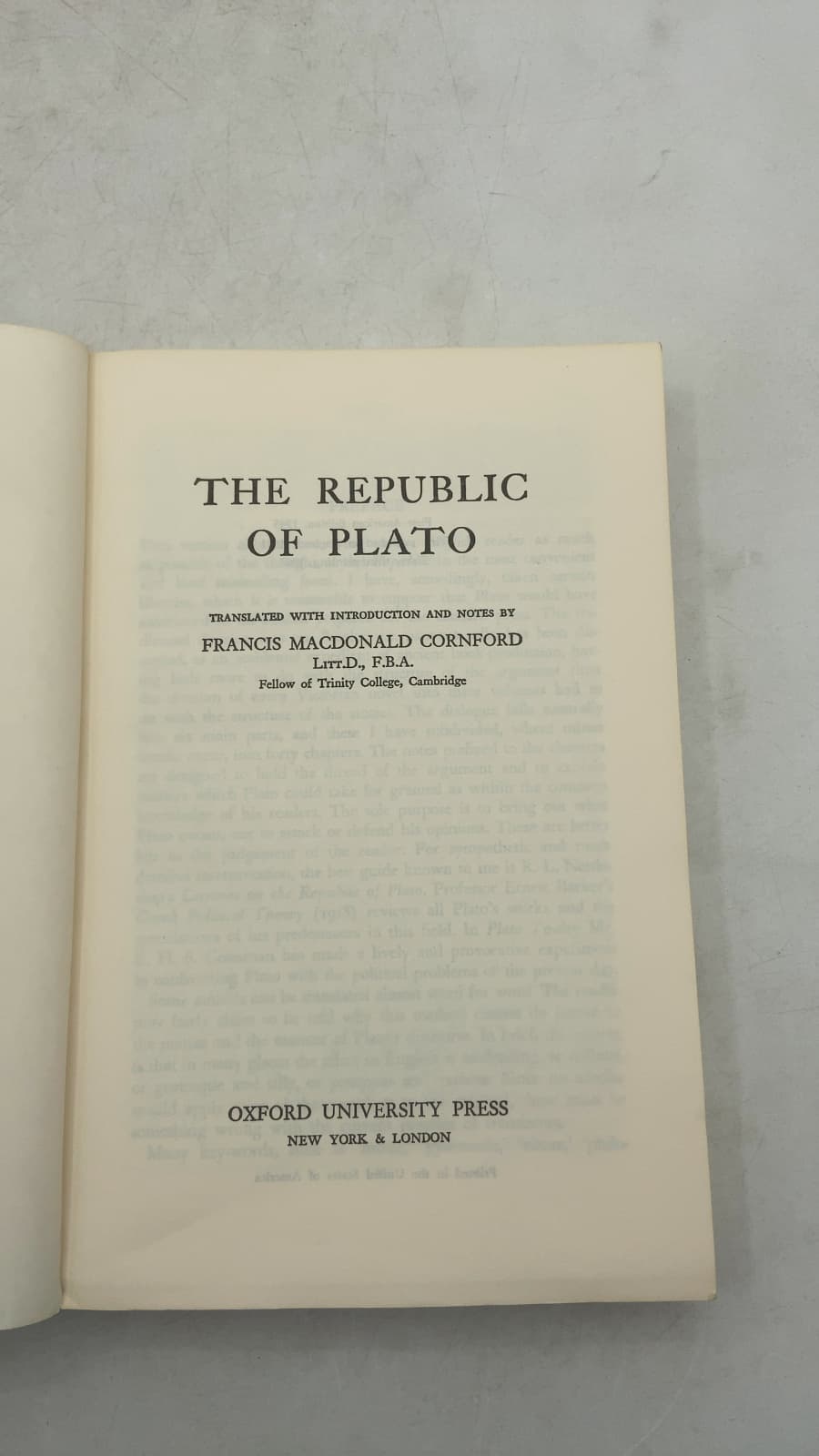 The Republic of Plato by Plato (Translated by Francis MacDonald Cornford) - title page