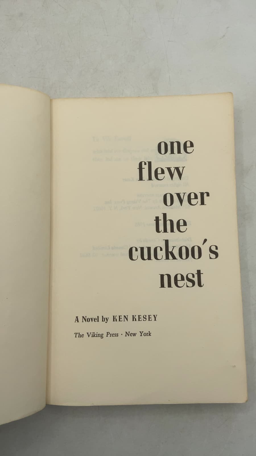 One Flew Over the Cuckoo's Nest by Ken Kesey - title page