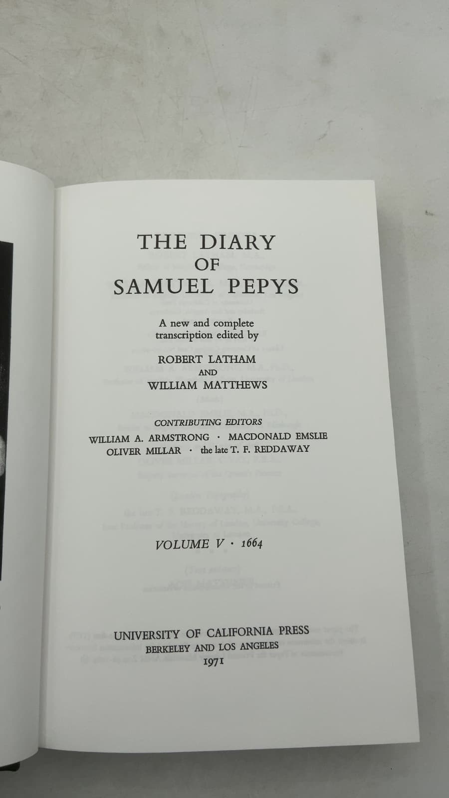 The Diary of Samuel Pepys, Volume V: 1664 by Samuel Pepys (Edited by Robert Latham and William Matthews) - title page