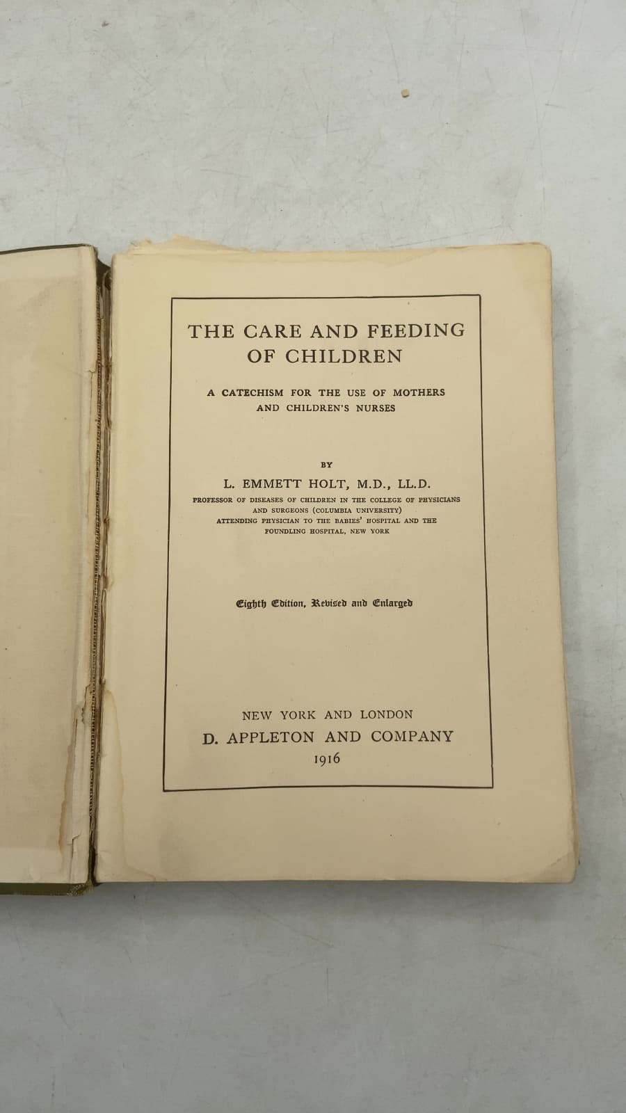 The Care and Feeding of Children by L. Emmett Holt, M.D., LL.D. - title page