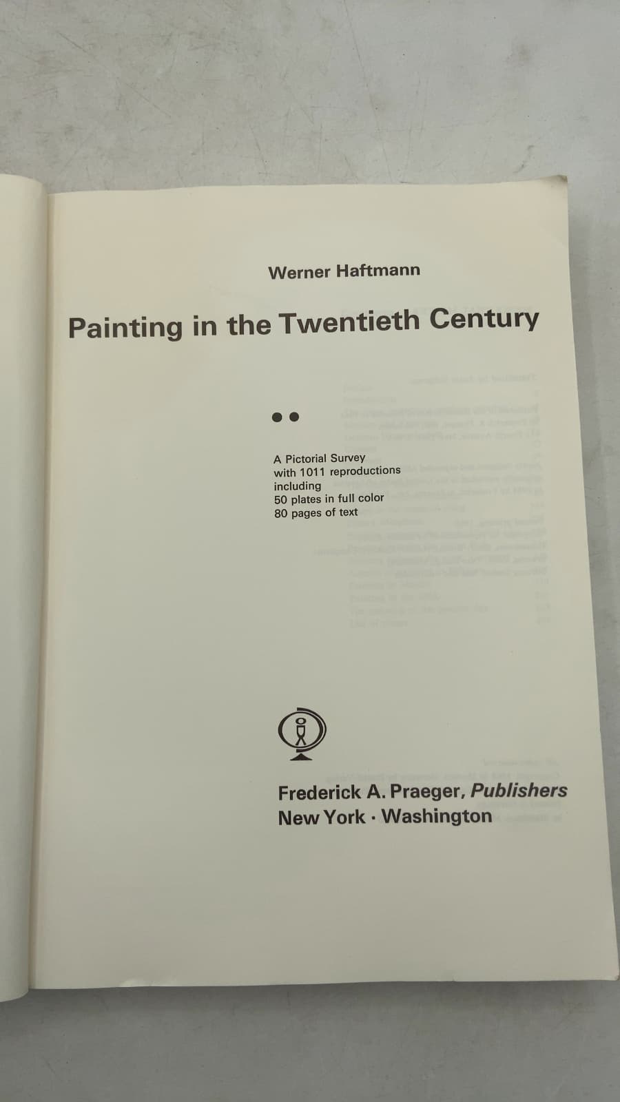 Painting in the Twentieth Century: A Pictorial Survey by Werner Haftmann - title page