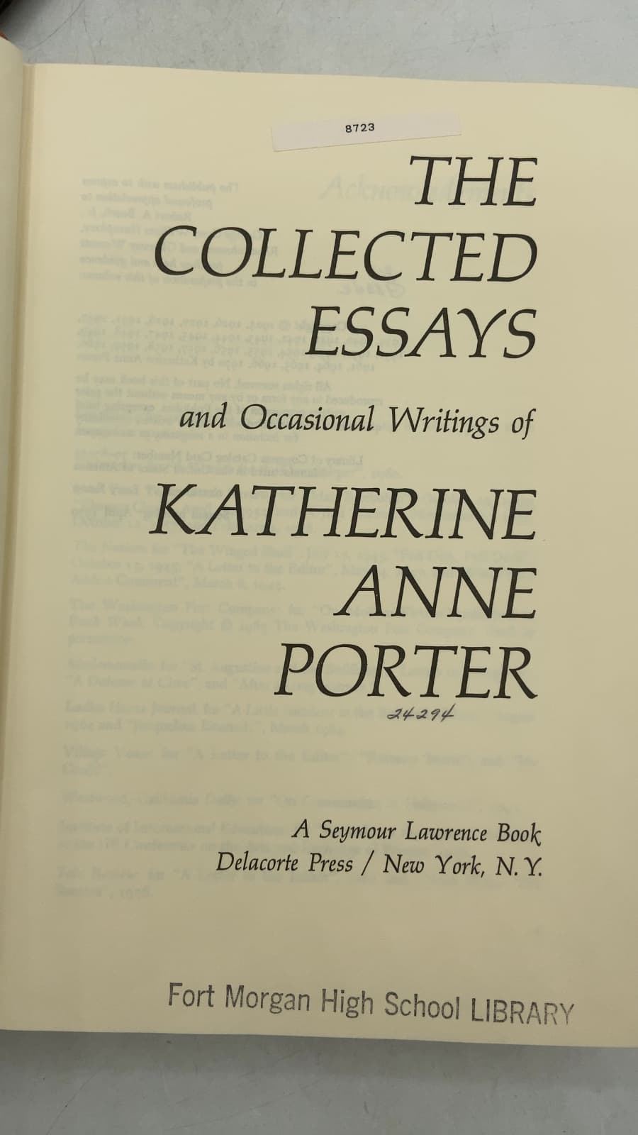 The Collected Essays and Occasional Writings of Katherine Anne Porter by Katherine Anne Porter - title page