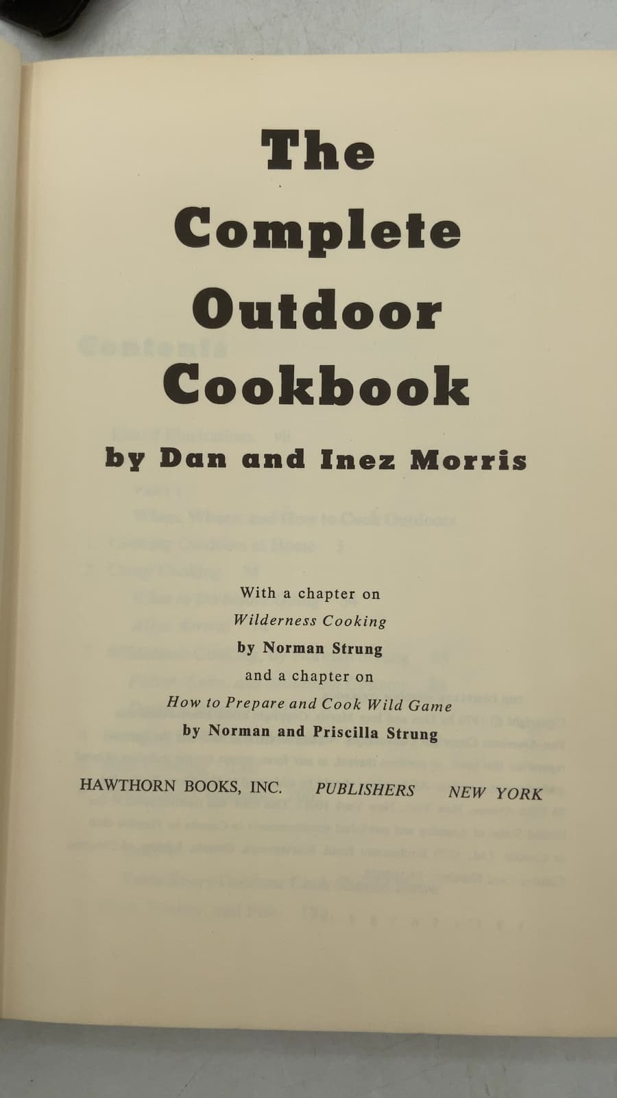 The Complete Outdoor Cookbook by Dan and Inez Morris - title page