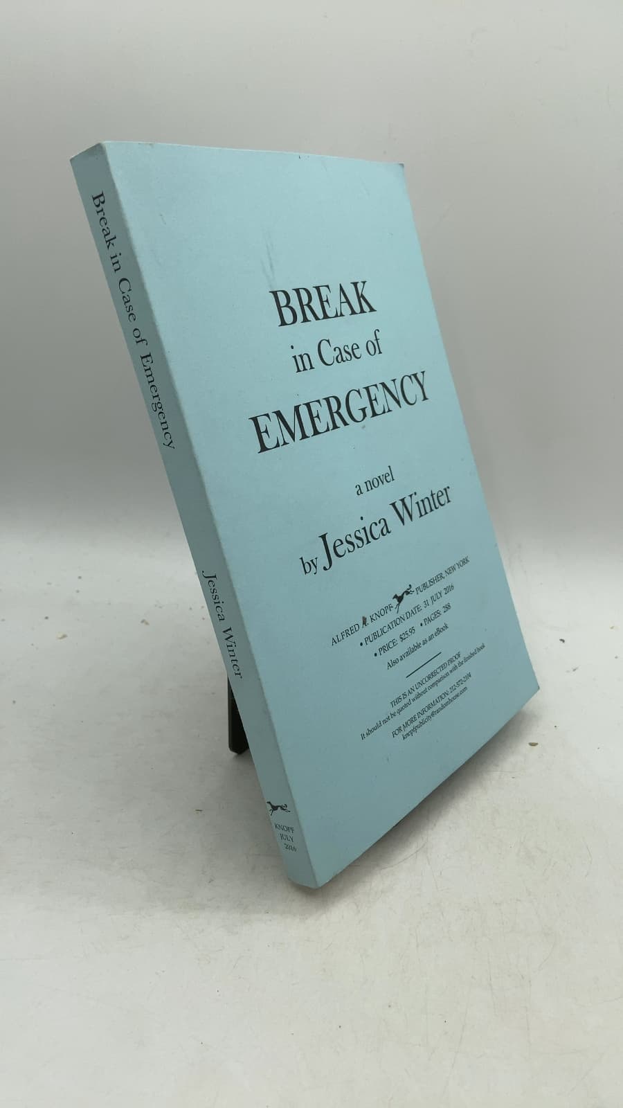 Break in Case of Emergency by Jessica Winter - front cover