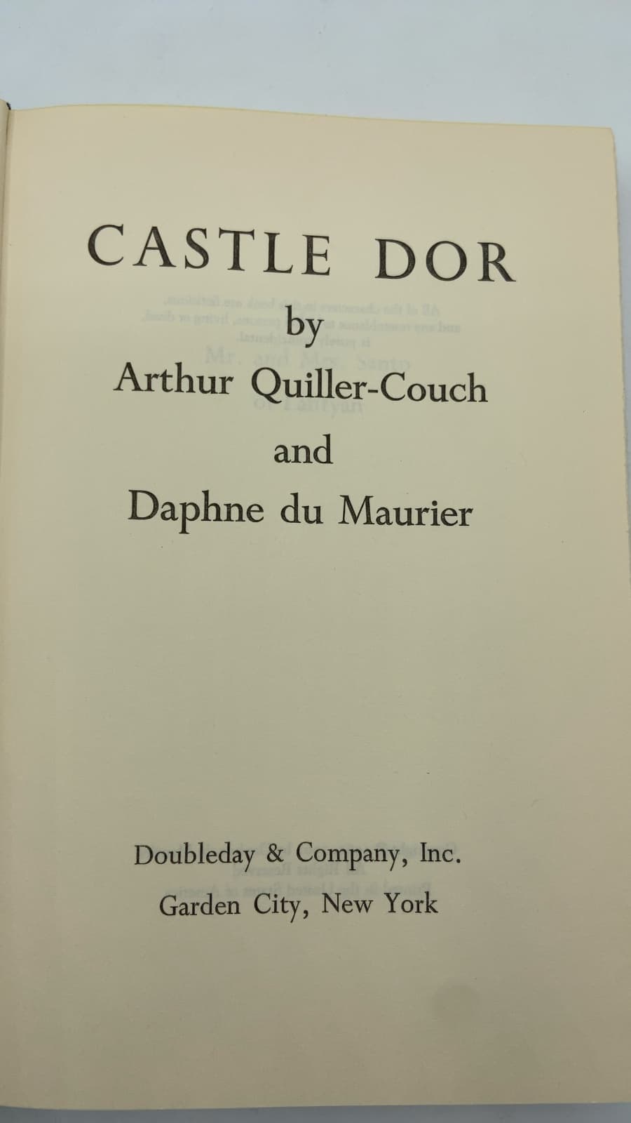 Castle Dor by Arthur Quiller-Couch and Daphne du Maurier - title page