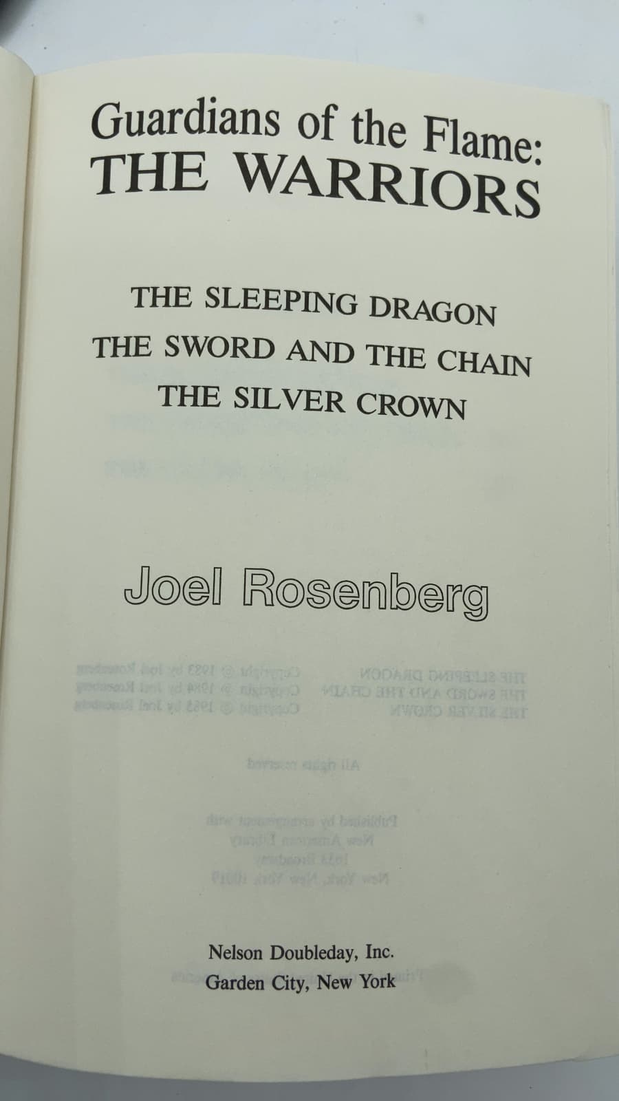Guardians of the Flame: The Warriors by Joel Rosenberg - title page