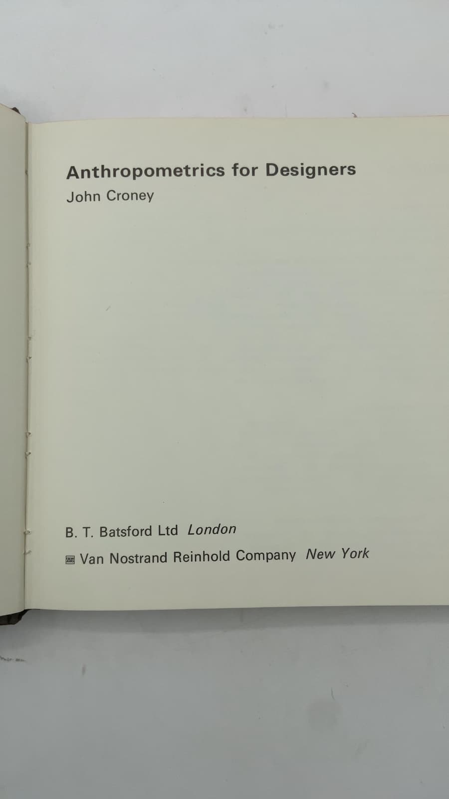 Anthropometrics for Designers by John Croney - title page