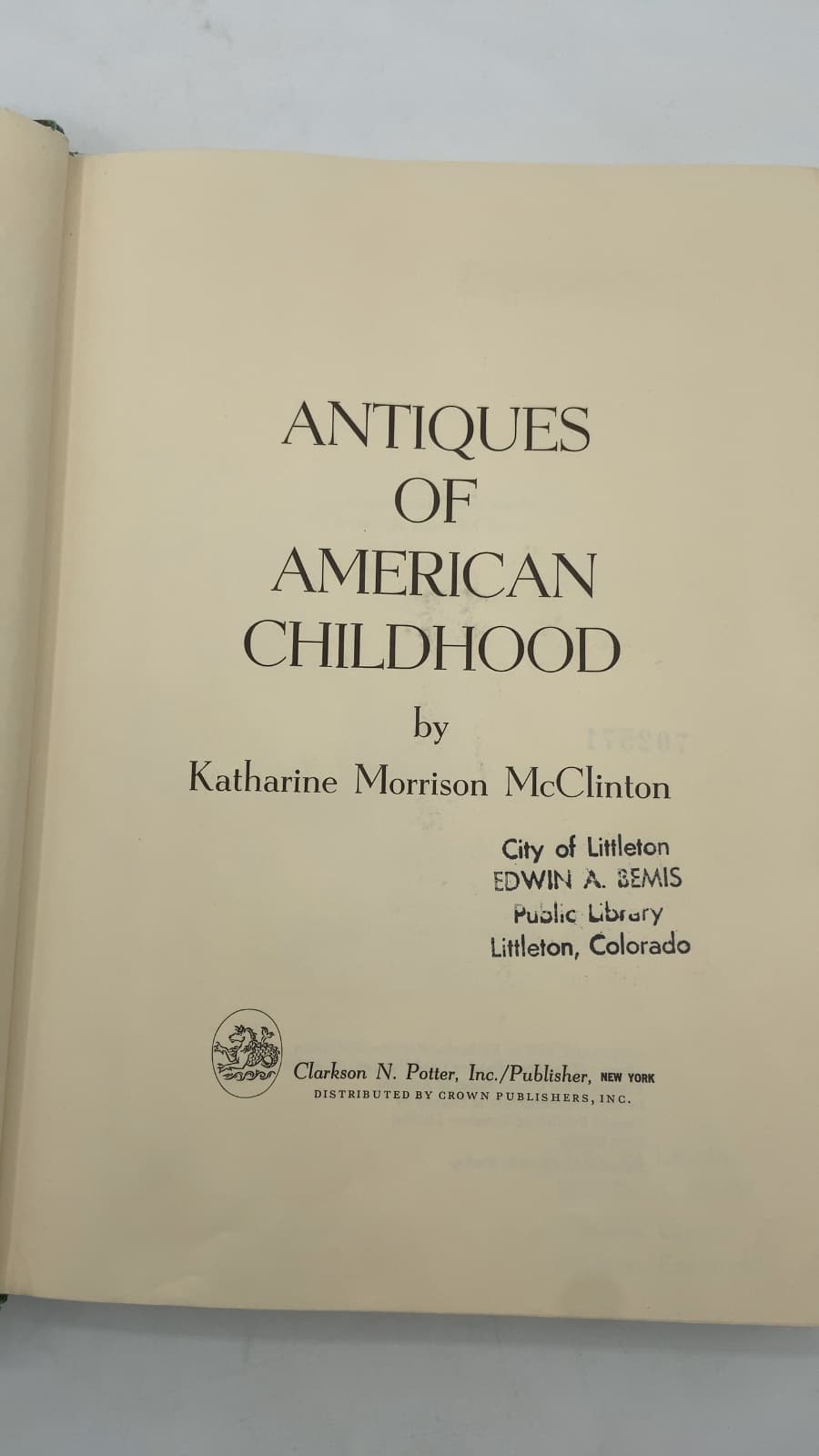 Antiques of American Childhood by Katharine Morrison McClinton - title page
