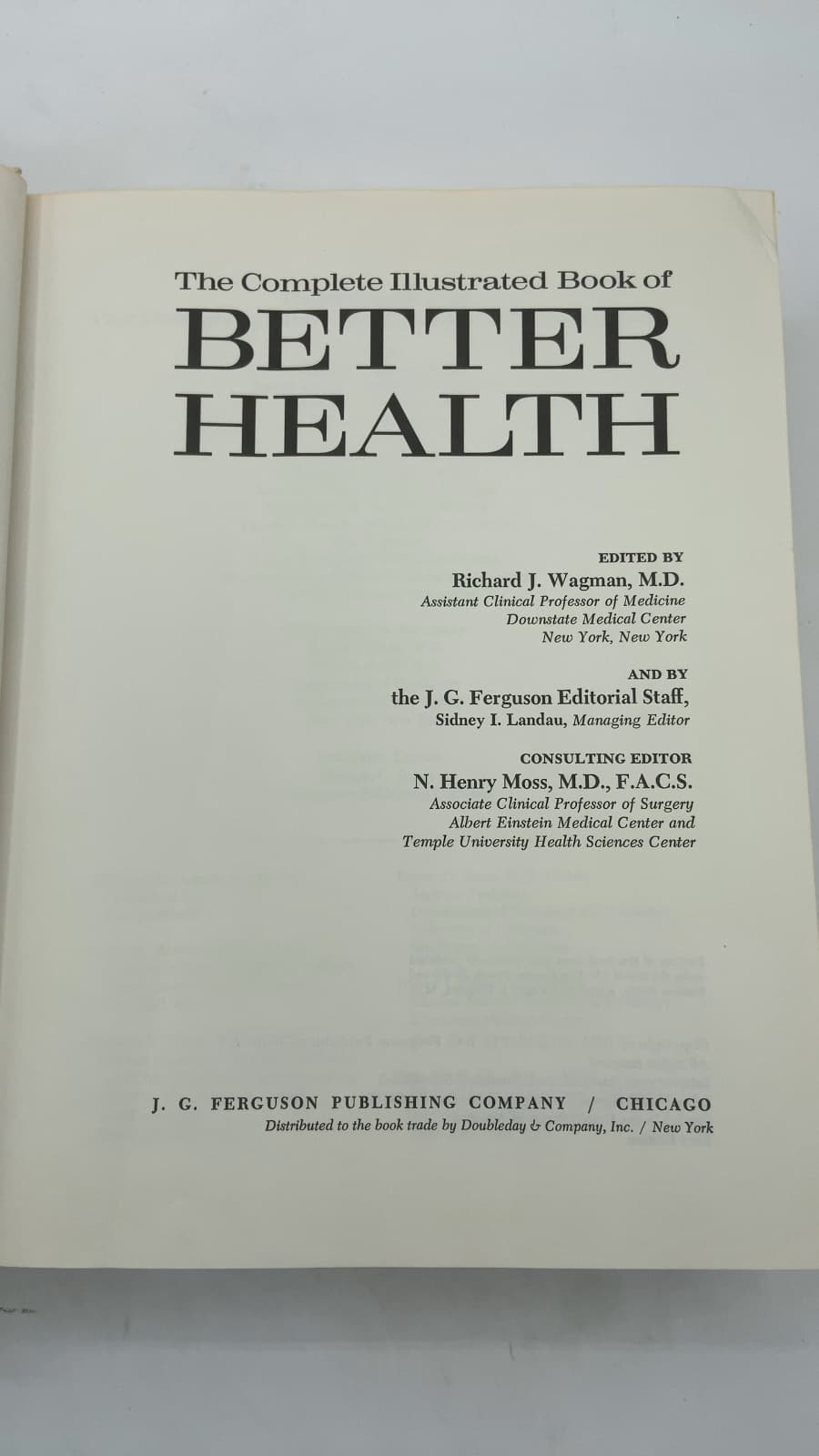 The Complete Illustrated Book of Better Health by Richard J. Wagman, M.D. - title page
