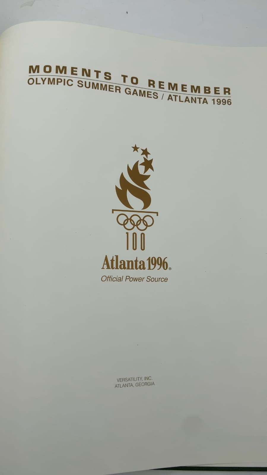 Moments to Remember: Olympic Summer Games / Atlanta 1996 by Lee Walburn - title page
