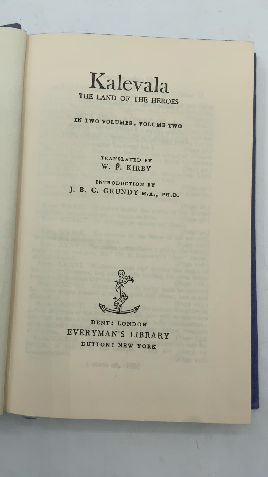 Kalevala: The Land of the Heroes (Volume Two) by W. F. Kirby - title page