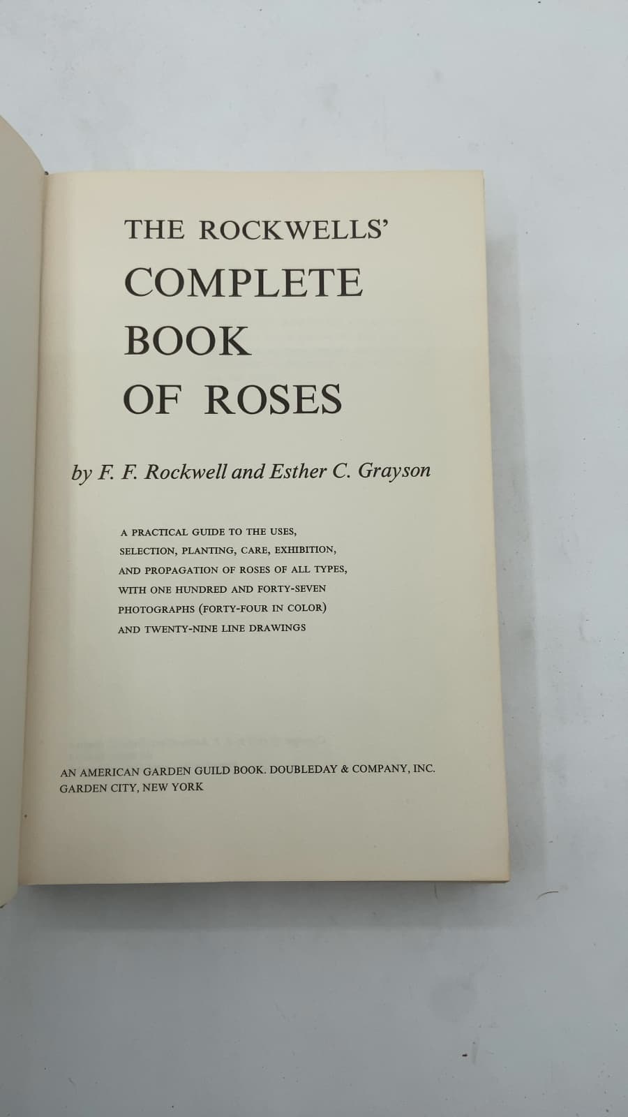 The Rockwells' Complete Book of Roses by F. F. Rockwell and Esther C. Grayson - title page
