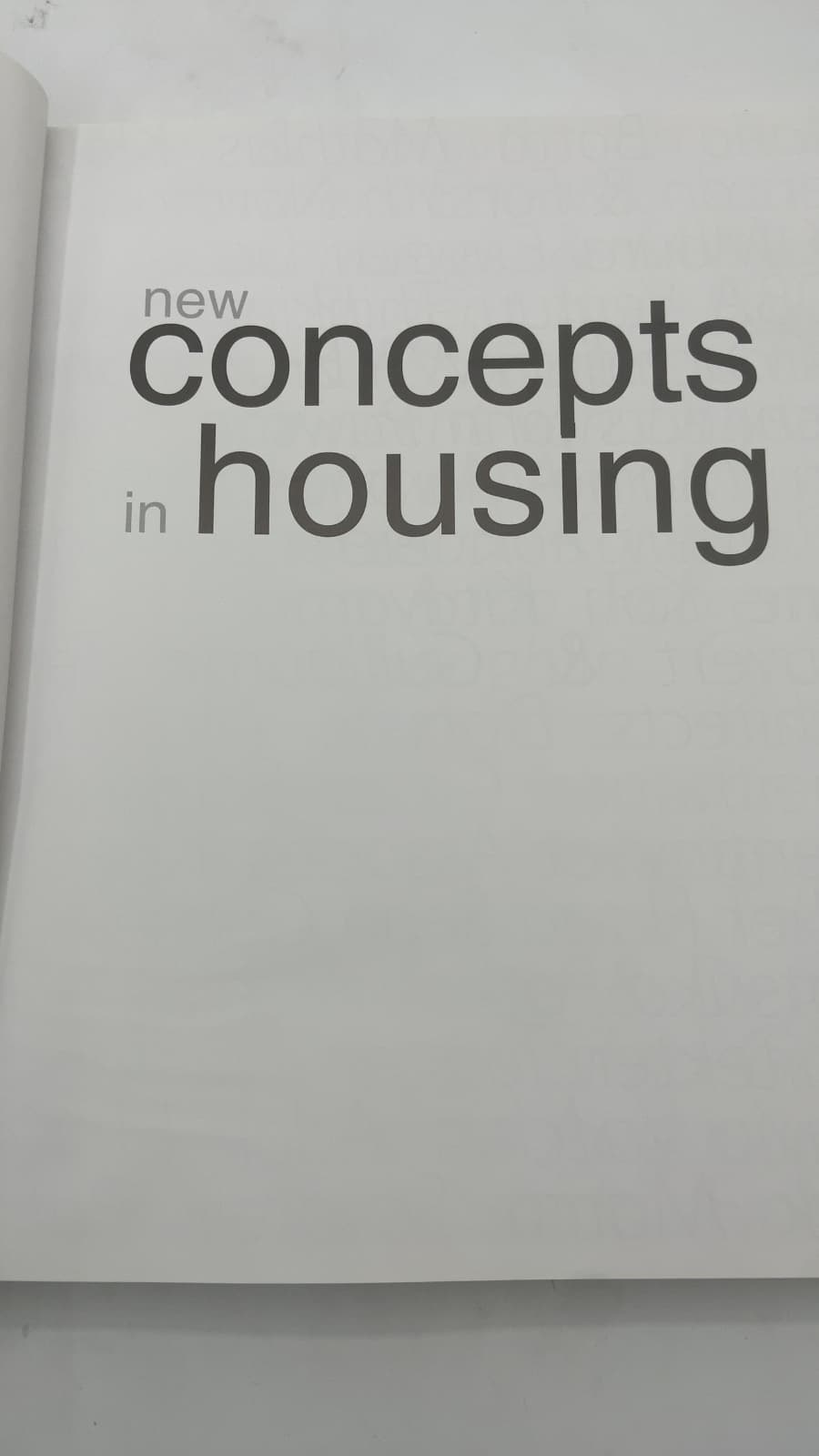 New Concepts in Housing by Carles Broto - title page