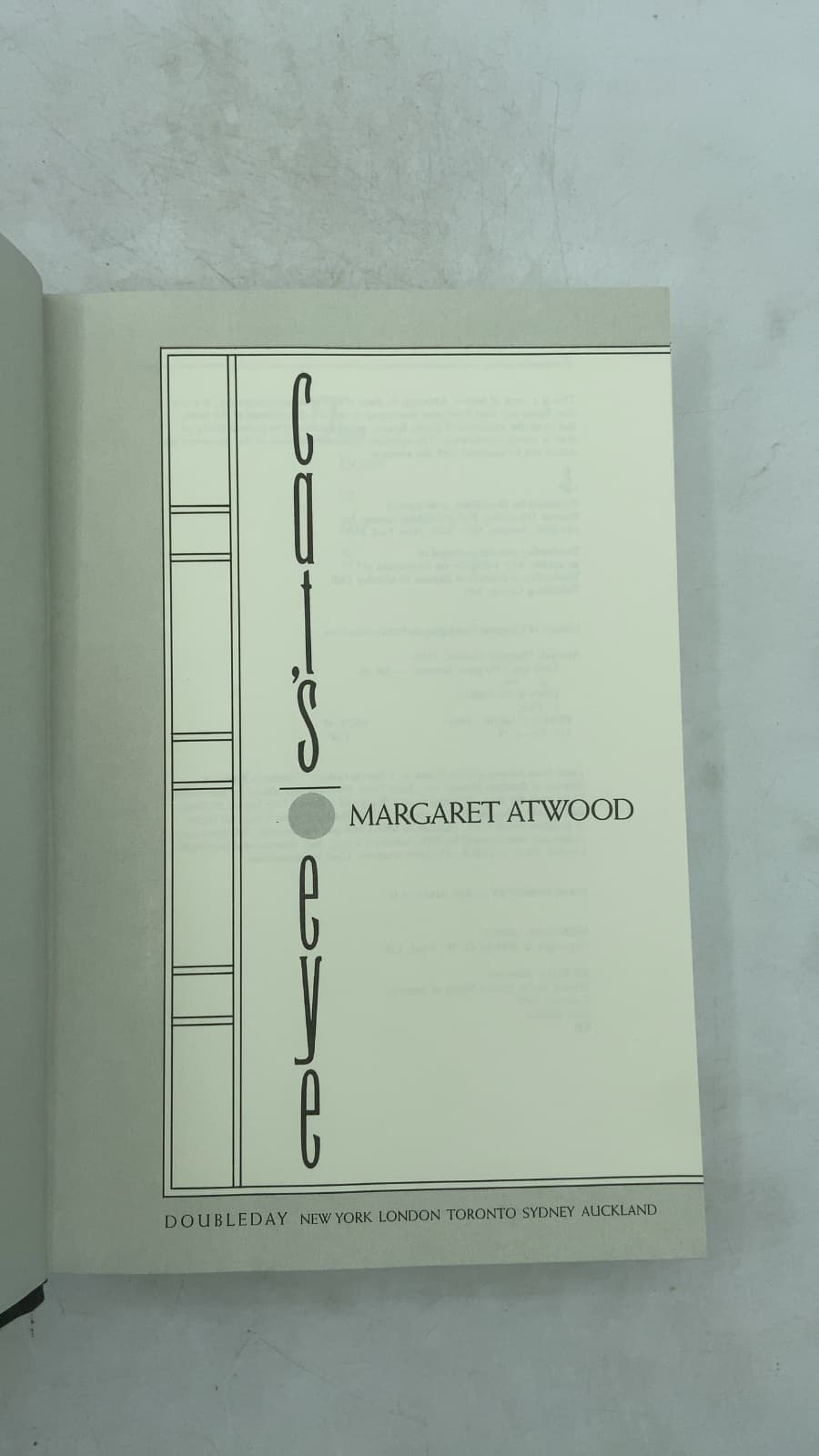 Cat's Eye by Margaret Atwood - title page