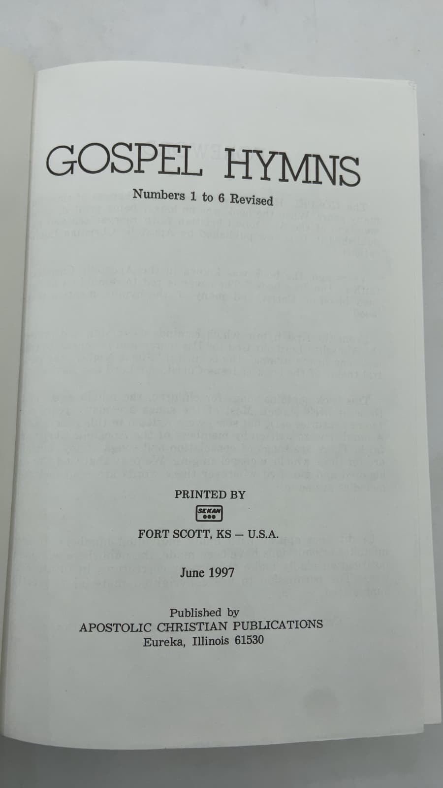 Gospel Hymns: Numbers 1 to 6 Revised - title page