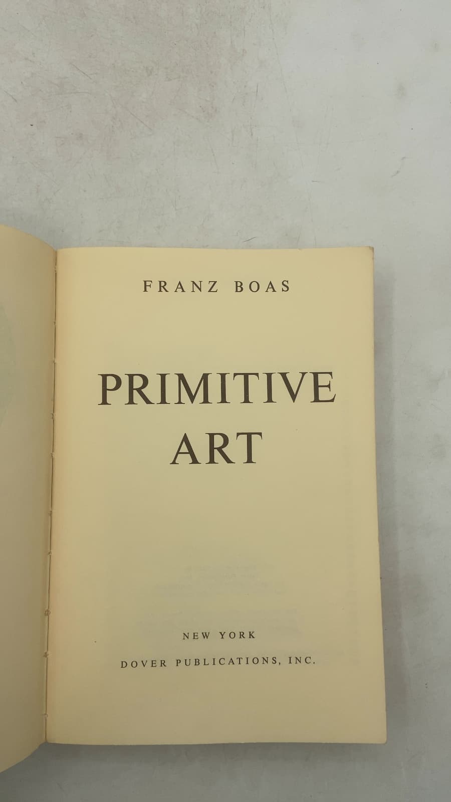Primitive Art by Franz Boas - title page