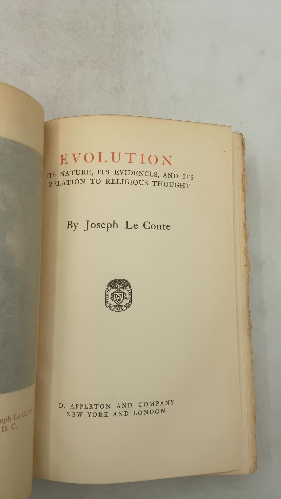 Evolution: Its Nature, Its Evidences, and Its Relation to Religious Thought by Joseph Le Conte - title page