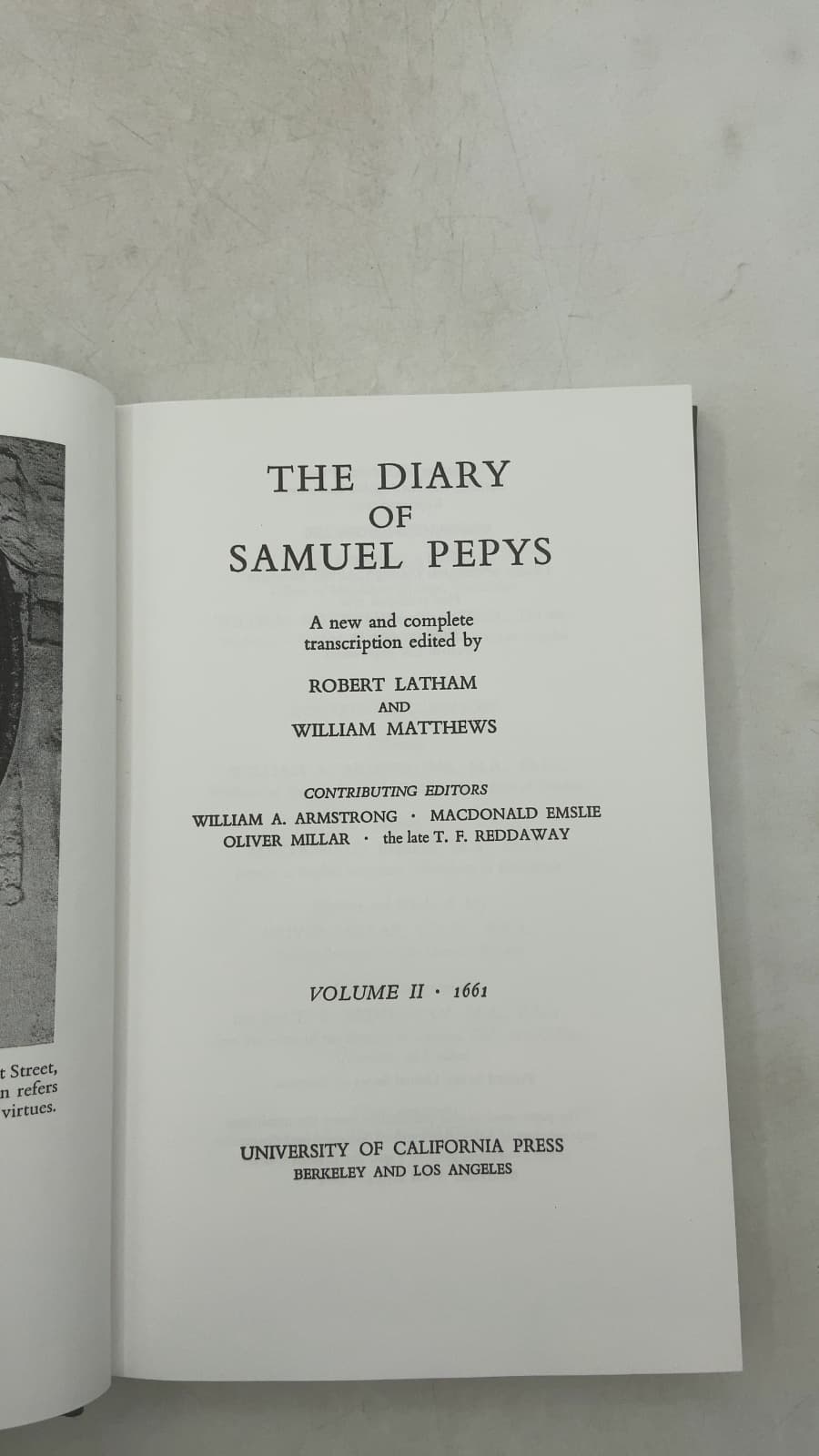The Diary of Samuel Pepys, Volume II: 1661 by Samuel Pepys (Edited by Robert Latham and William Matthews) - title page