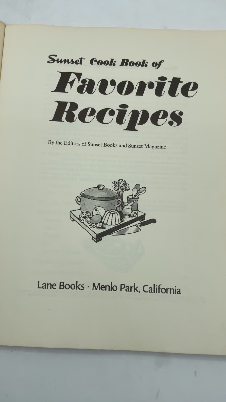 Sunset Cook Book of Favorite Recipes by The Editors of Sunset Books and Sunset Magazine - title page