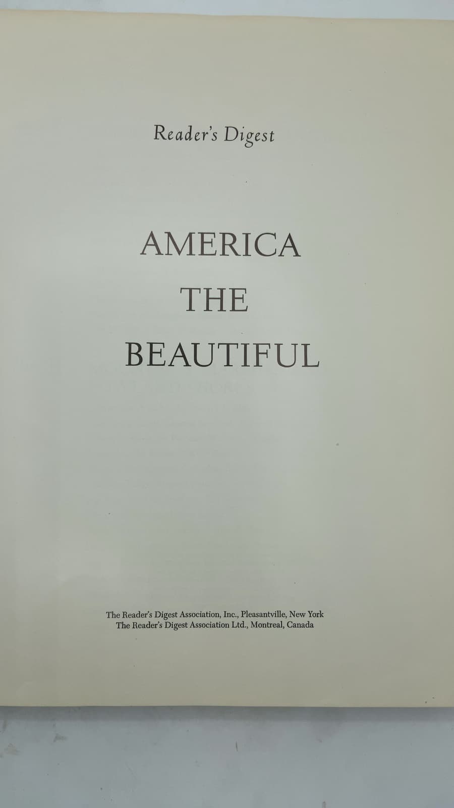 America the Beautiful by Reader's Digest - title page