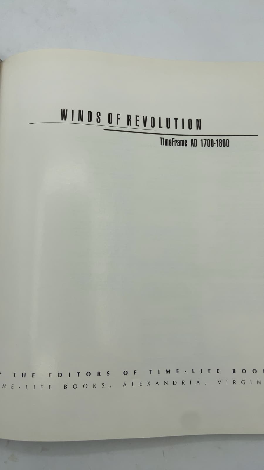 Winds of Revolution: TimeFrame AD 1700-1800 by The Editors of Time-Life Books - title page