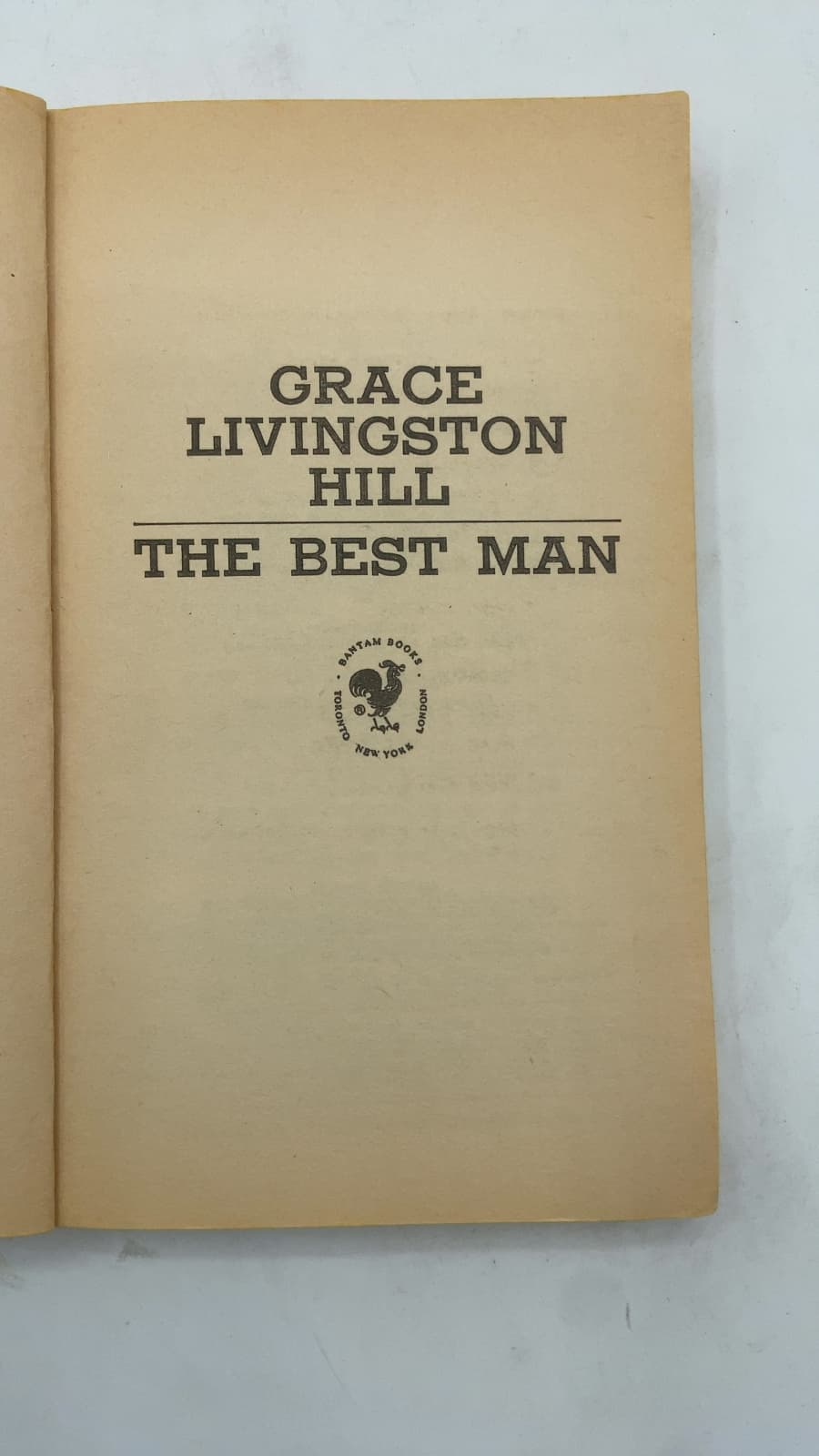 THE BEST MAN by Grace Livingston Hill - title page