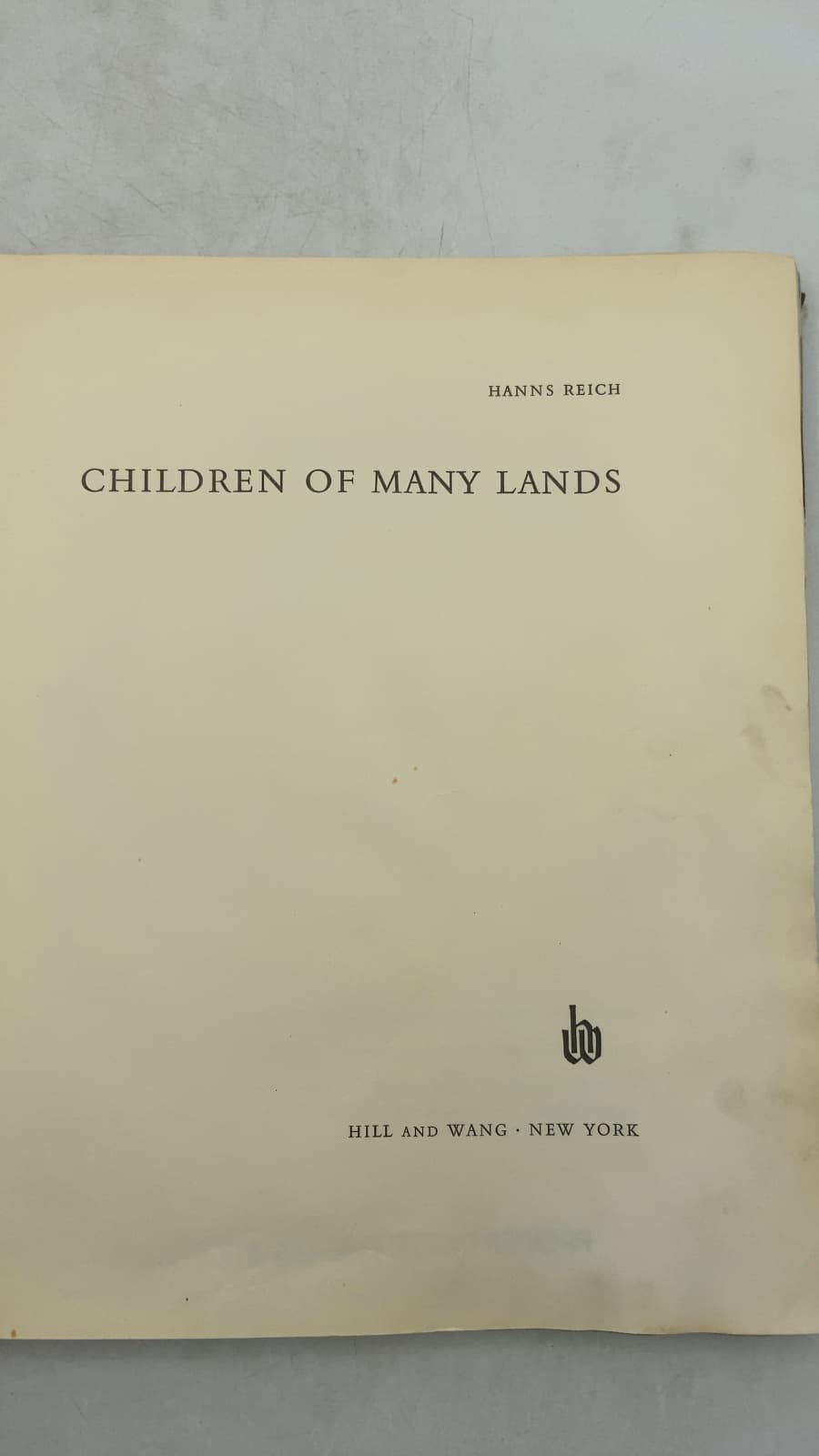 Children of Many Lands by Hanns Reich - title page