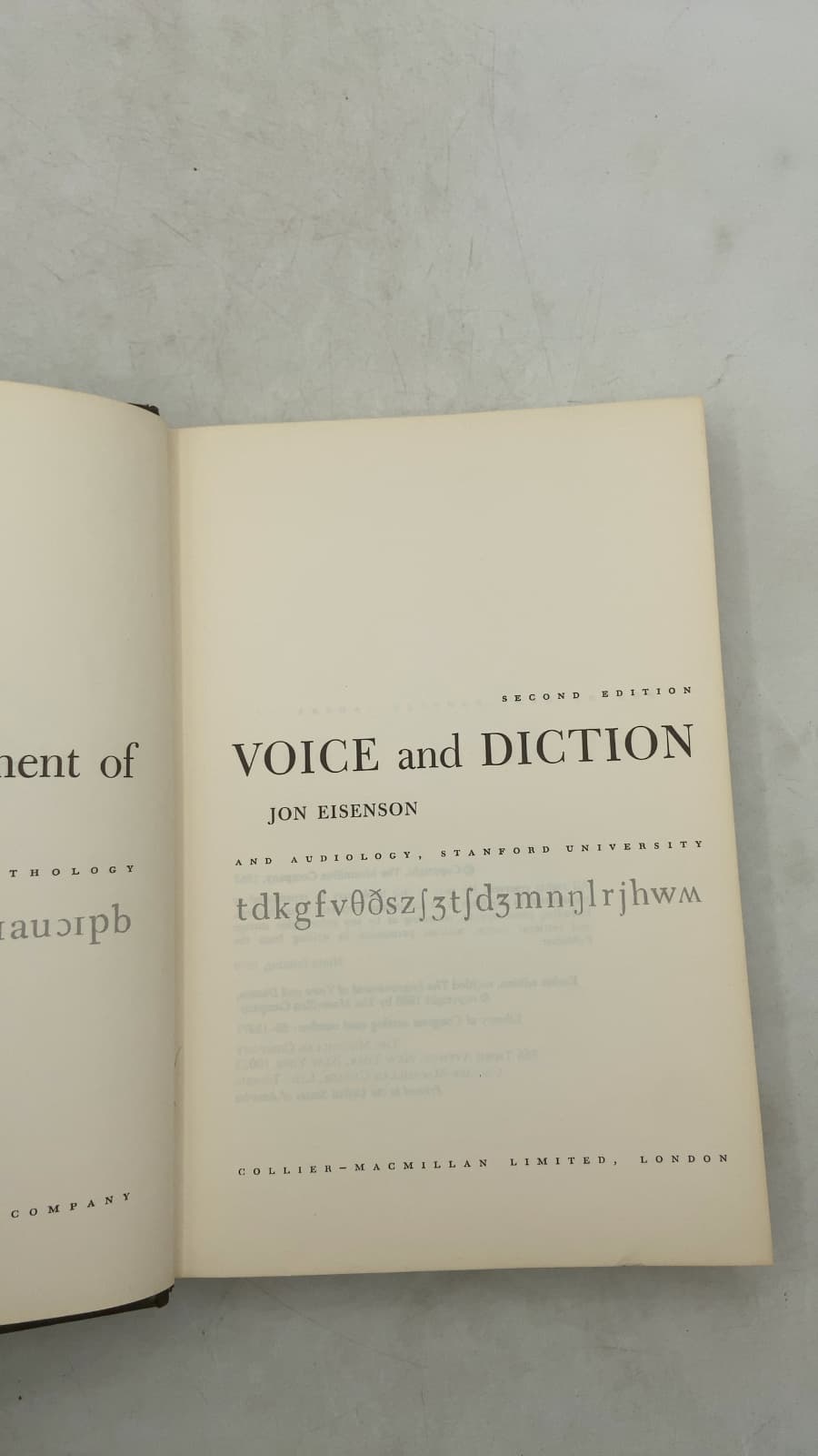 The Improvement of Voice and Diction by Jon Eisenson - title page