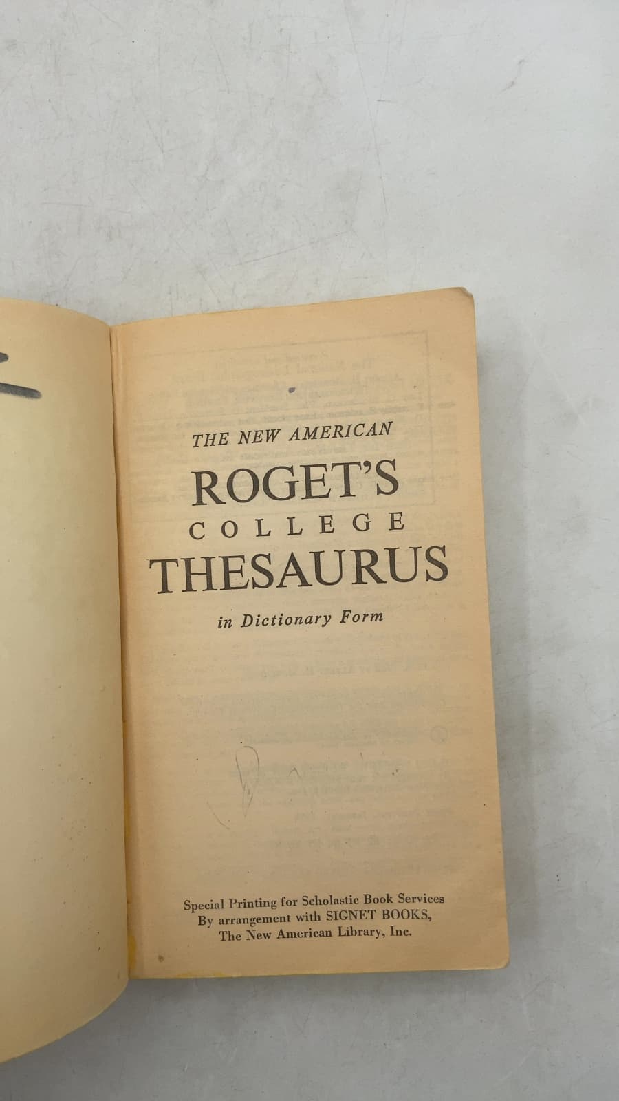 The New American Roget's College Thesaurus in Dictionary Form by Albert H. Morehead - title page