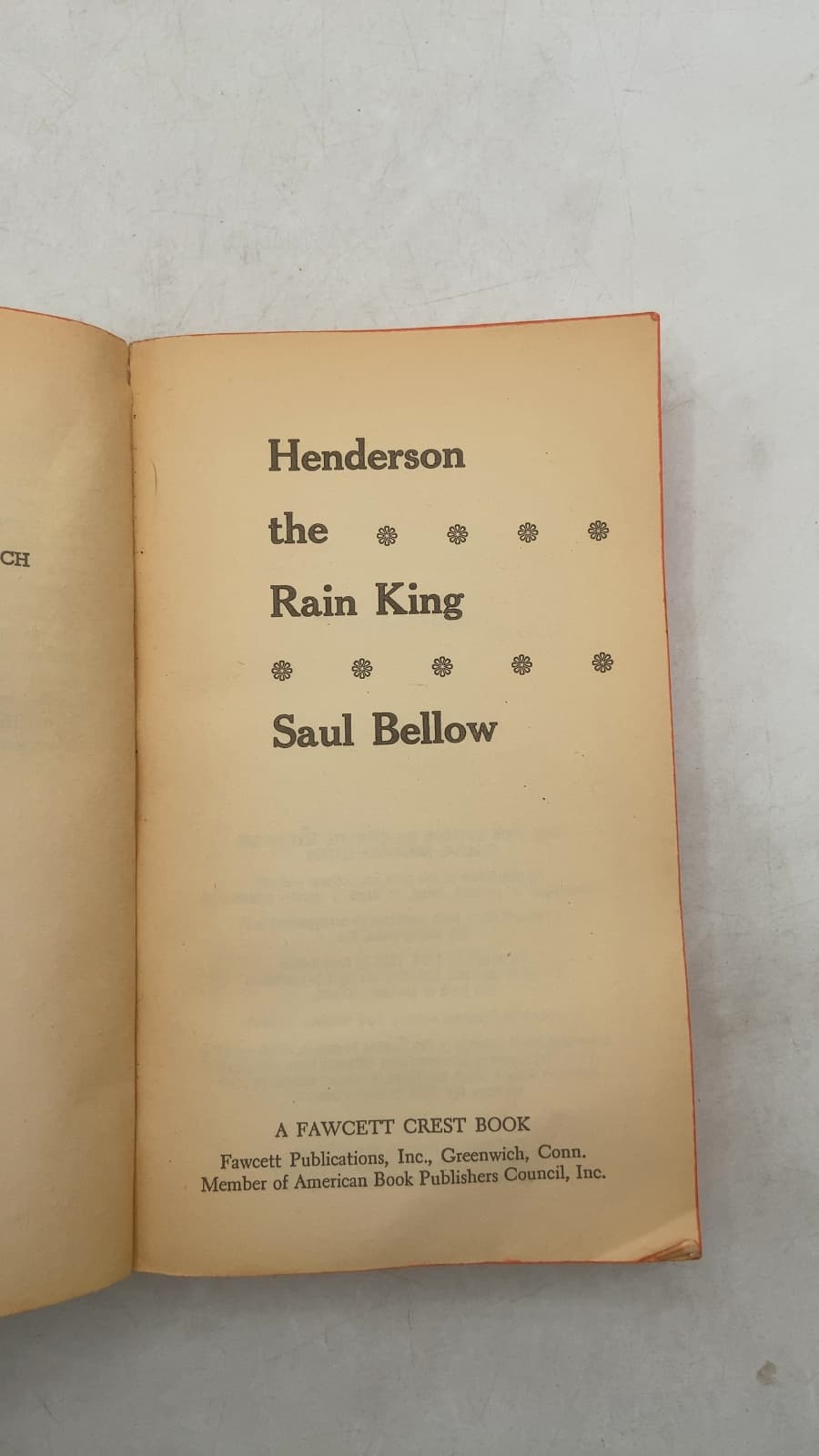 Henderson the Rain King by Saul Bellow - title page