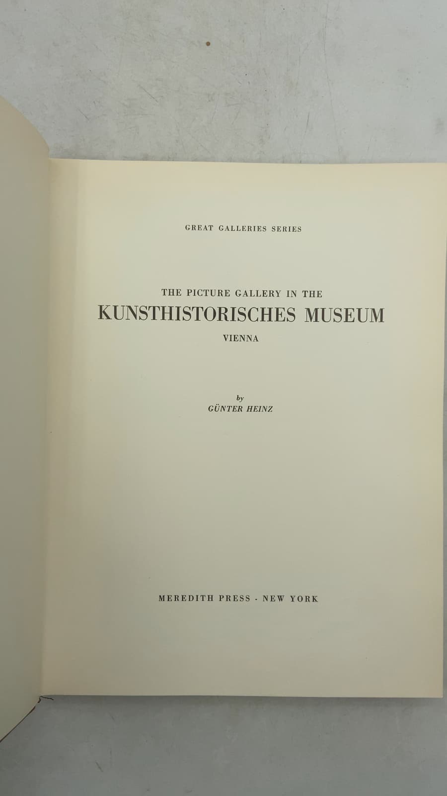 The Picture Gallery in the Kunsthistorisches Museum Vienna by Günter Heinz - title page