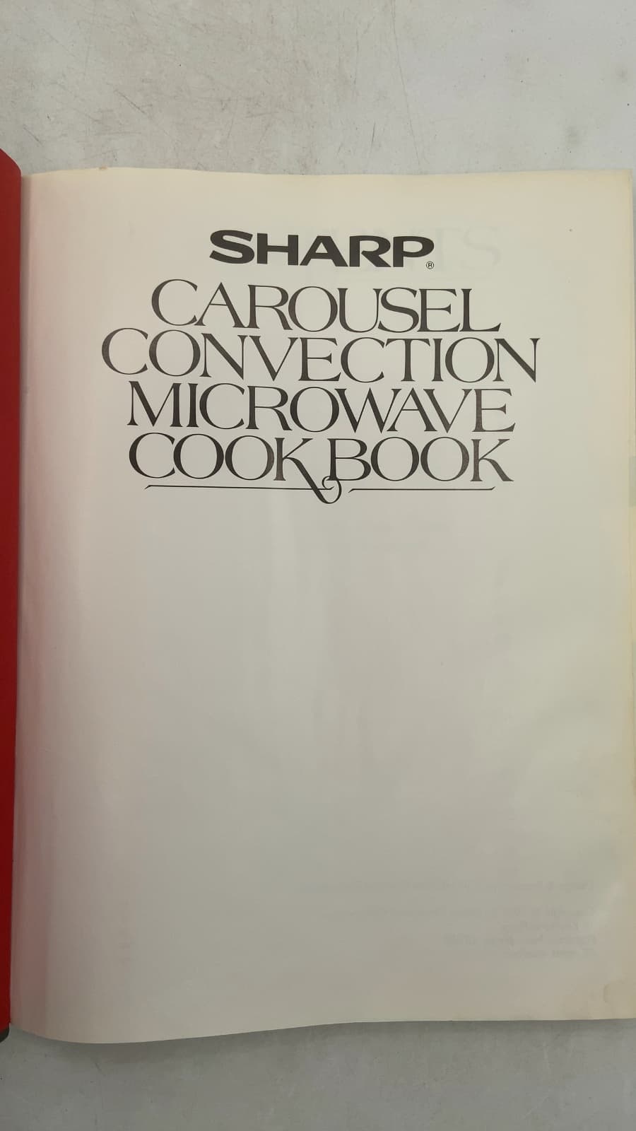 SHARP Carousel Convection Microwave Cook Book - title page