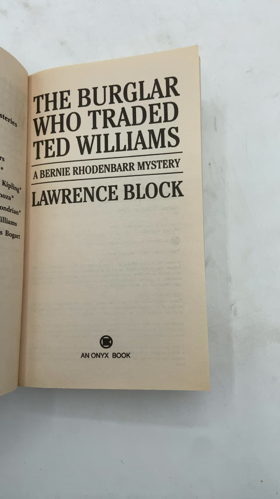 The Burglar Who Traded Ted Williams by Lawrence Block - title page
