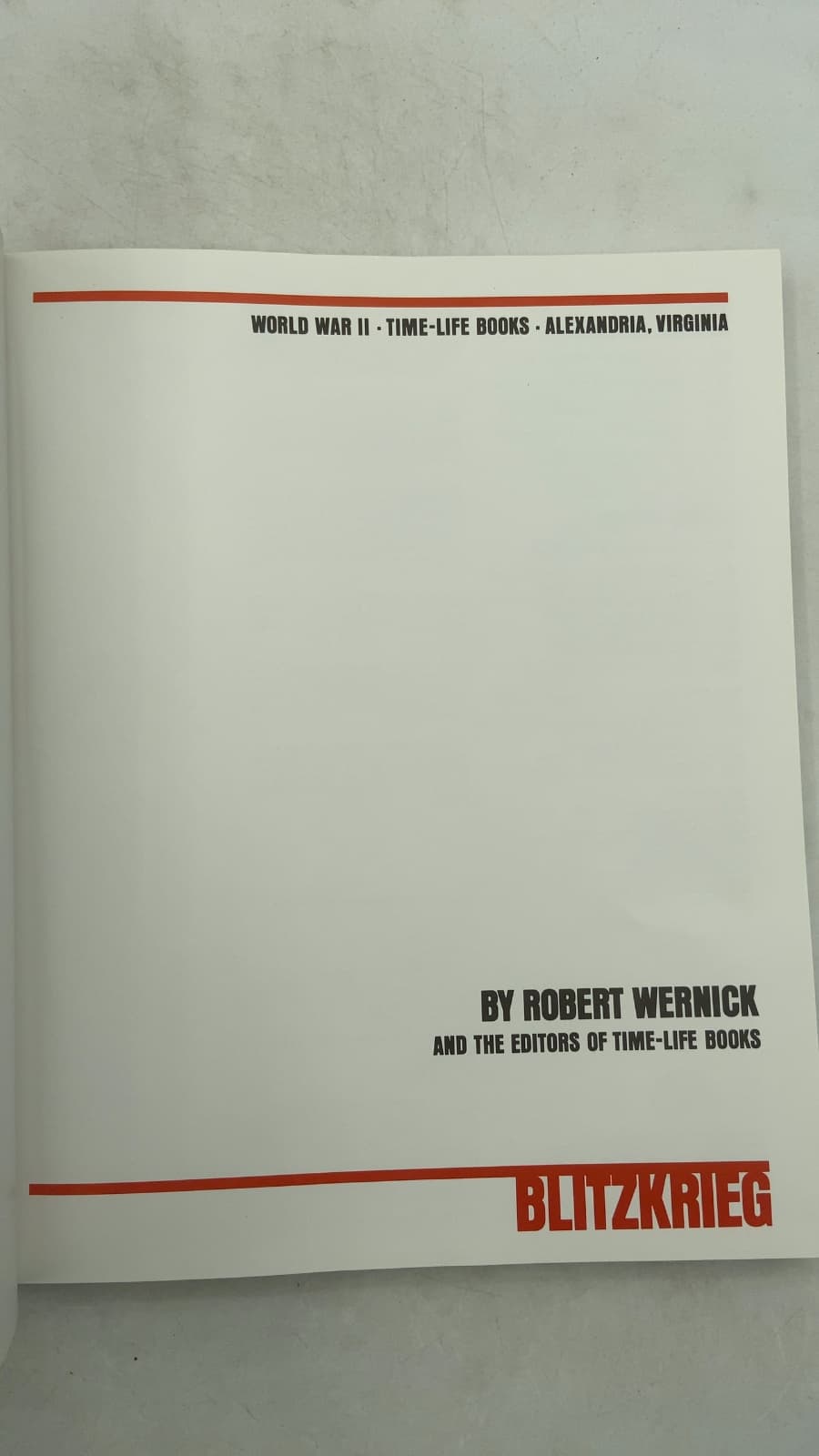 Blitzkrieg by Robert Wernick and the Editors of Time-Life Books - title page