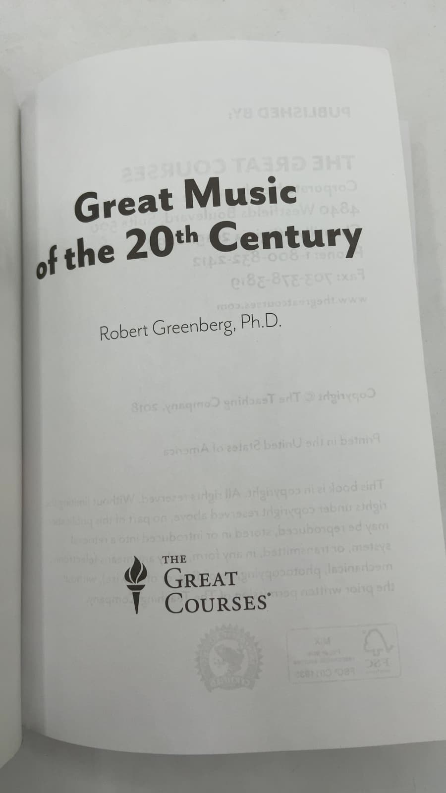 Great Music of the 20th Century by Robert Greenberg, Ph.D. - title page