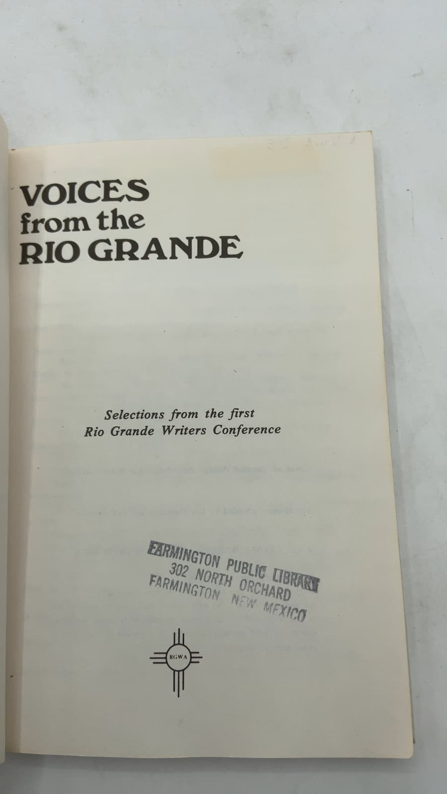 Voices From the RIO Grande by Rio Grande Writers Association - title page