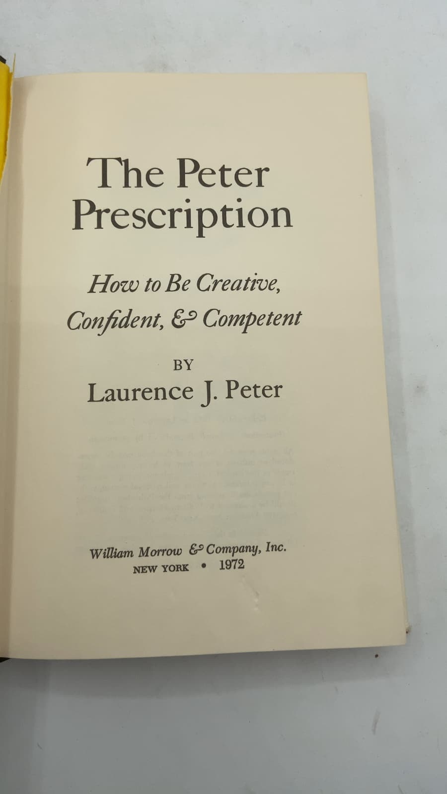 The Peter Prescription by Laurence J. Peter - title page
