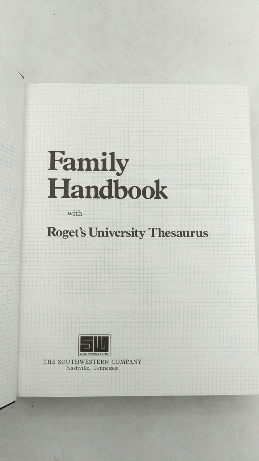 Family Handbook with Roget's University Thesaurus - title page
