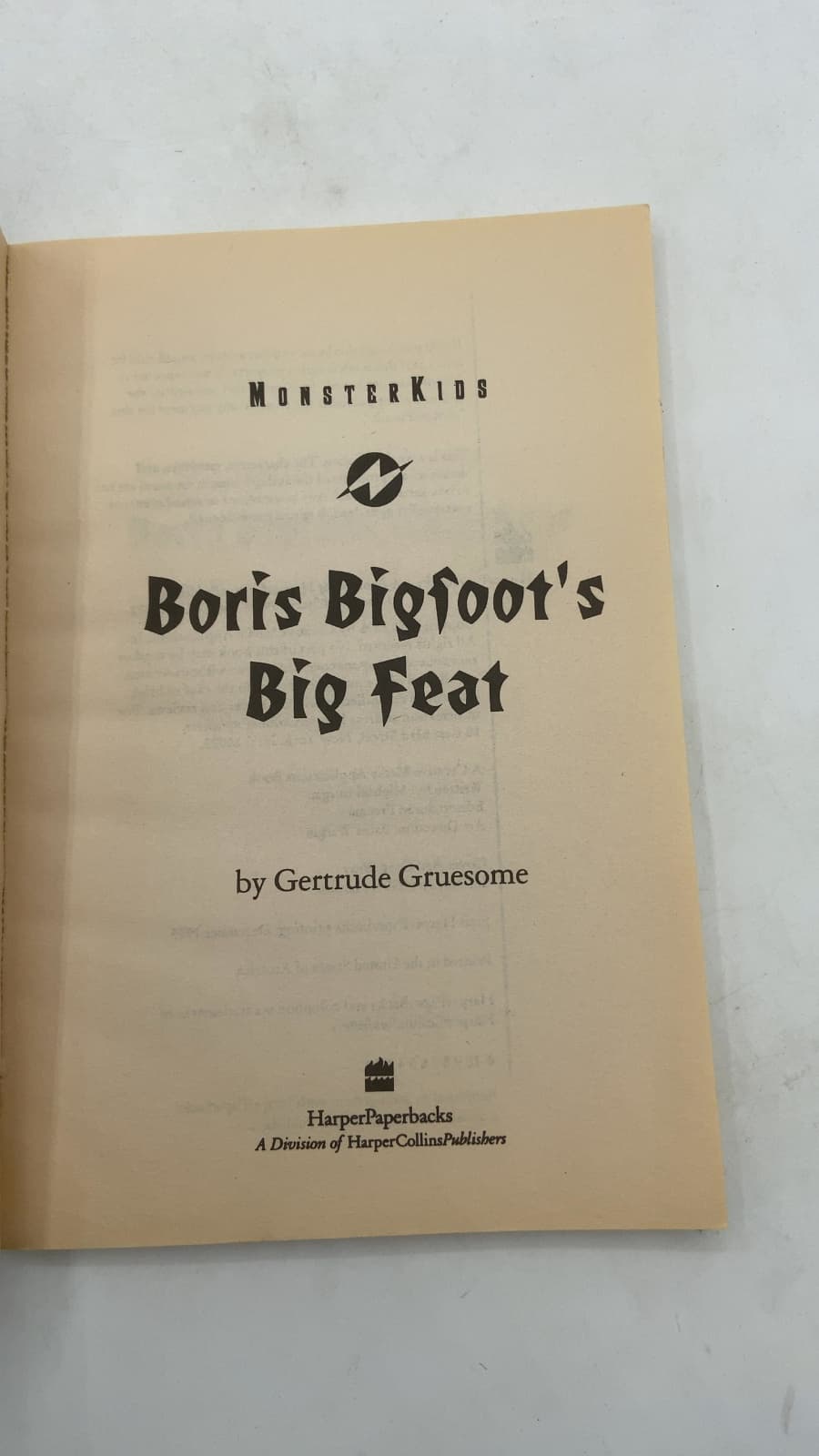 Boris Bigfoot's Big Feat by Gertrude Gruesome - title page